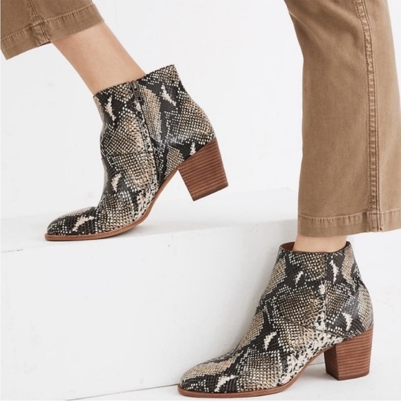 NIB Madewell Sonia Snakeskin Printed Chelsea Boots - Picture 13 of 13